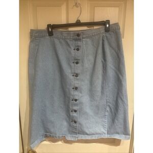 Diana Marco Denim Skirt Size 24  A-Line Button Front